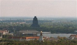 Blick vom City Hochhaus auf das Völkerschlachtdenkmal