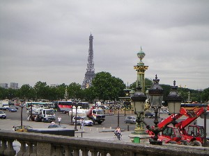 Blick vom Pl. de la Concorde zum Eiffelturm